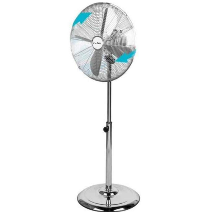Cooltone 16" Inch Round Metal Floor Standing Fan 0123