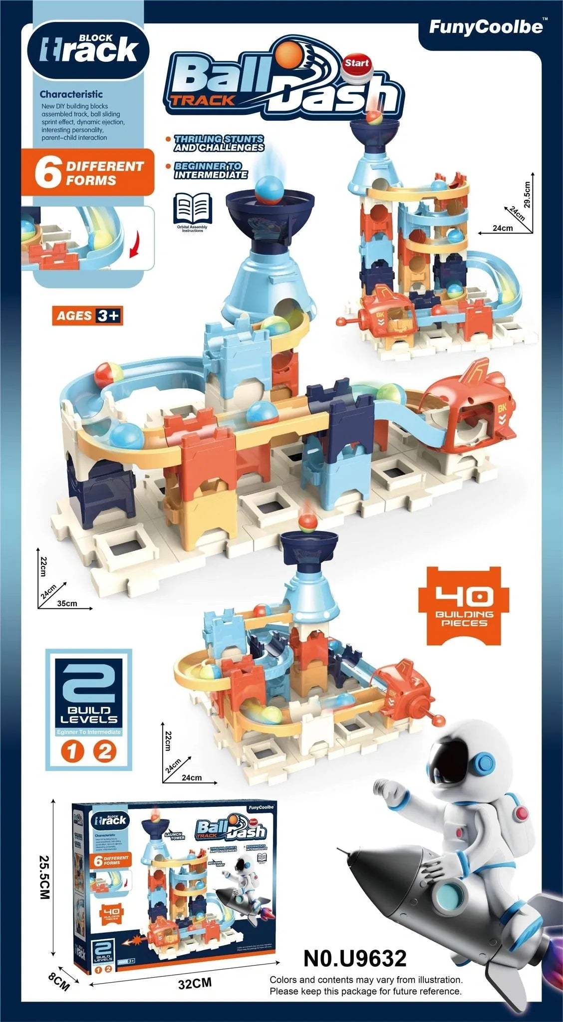 U9632 Ball Track Dash 6 Forms 40 Pcs Space