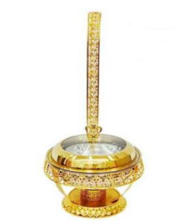 Buffet Banquet Chafing Dish with Glass Lid 8L Gold Stellar Design 020G