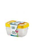 Hobby Trend Rectangular Plastic Food Storage Container 0.6 Litre Pack of 3 Assorted Colours 021015