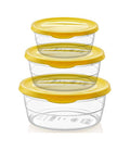 Hobby Trend Round Plastic Food Storage Container Set of 3 Assorted Sizes and Colours 021019