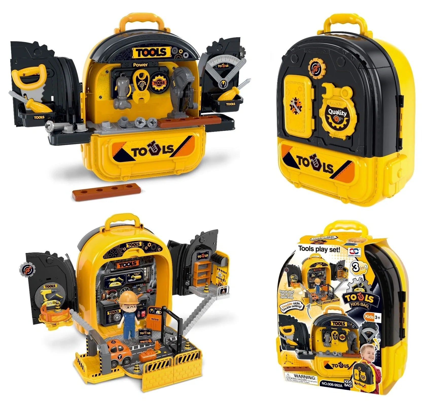 008-992A Tools 3 In 1 Kids Toy Backpack