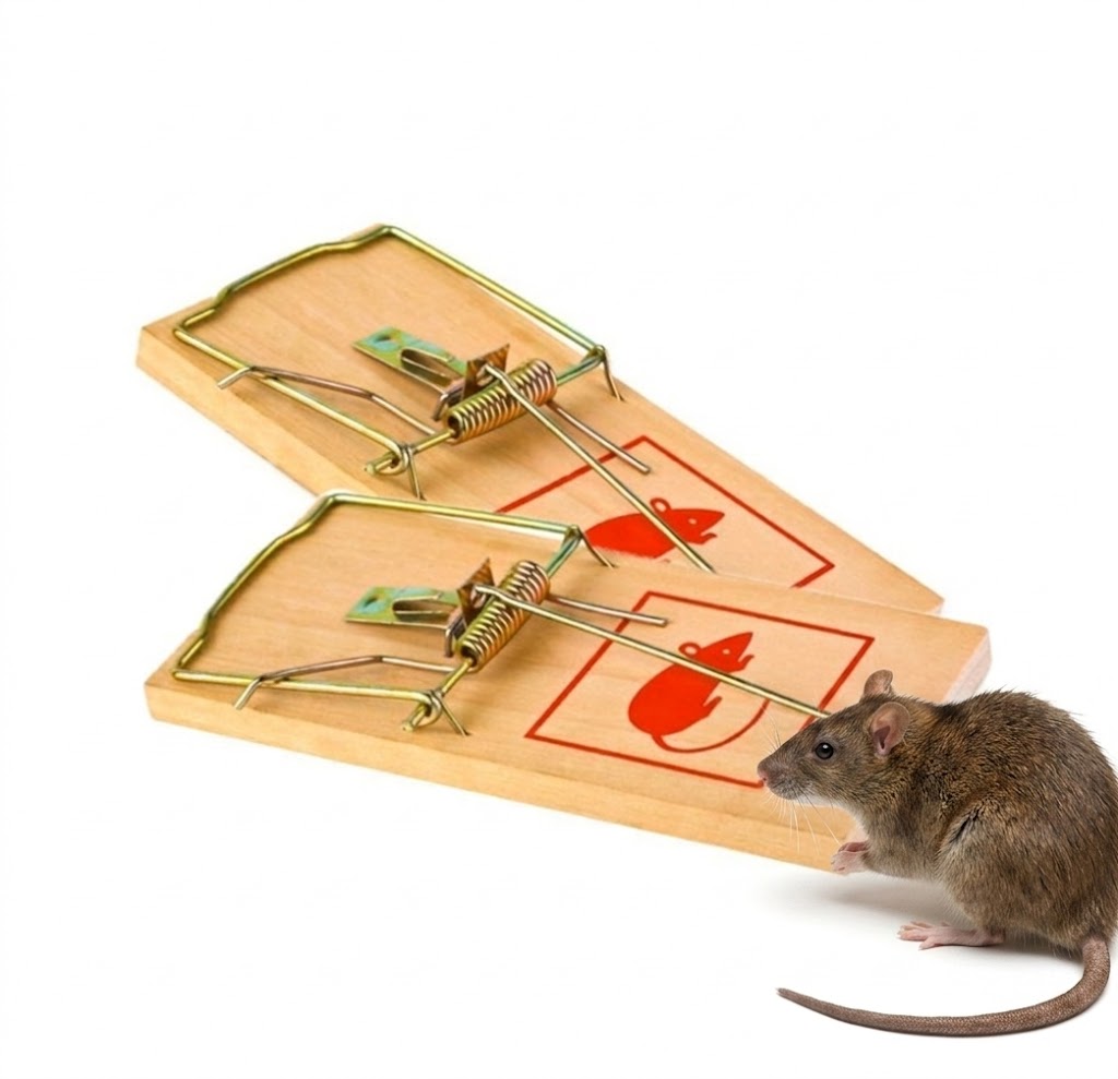 Wooden Mouse Catch Traps 7" Pack of 2 – SKU 2856 A