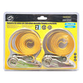 0809-2192 2-Pack Ratchet Straps – 5m x 25mm Polyester & Iron, 250kg Capacity