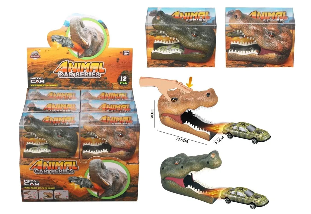 KZ957-404D ANIMAL CAR SERIES ALLIGATOR &amp; CAR (FOR 6)
