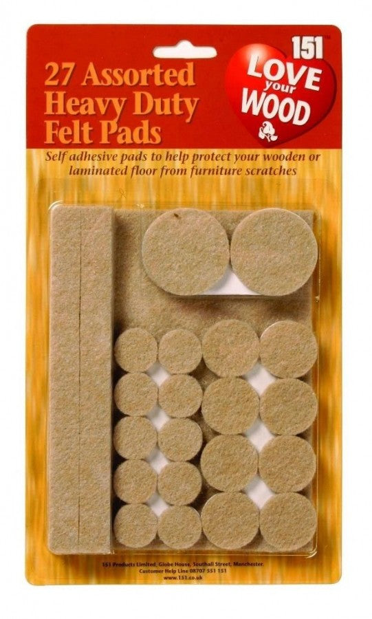 KC4384 12 PACK ASSORTED FELT PADS 27pk