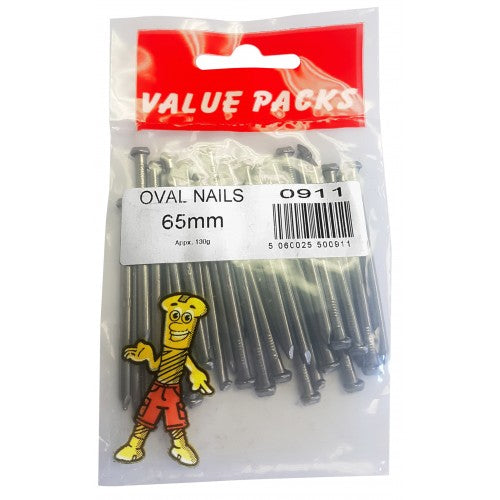 Value Pack Oval Nails Approx 65mm 0911