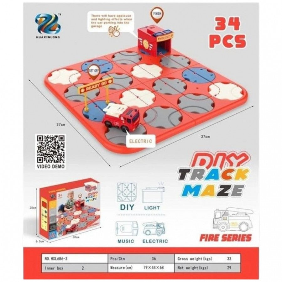 686-3 DIY Fire Series DIY Track Maze 34pcs Electric