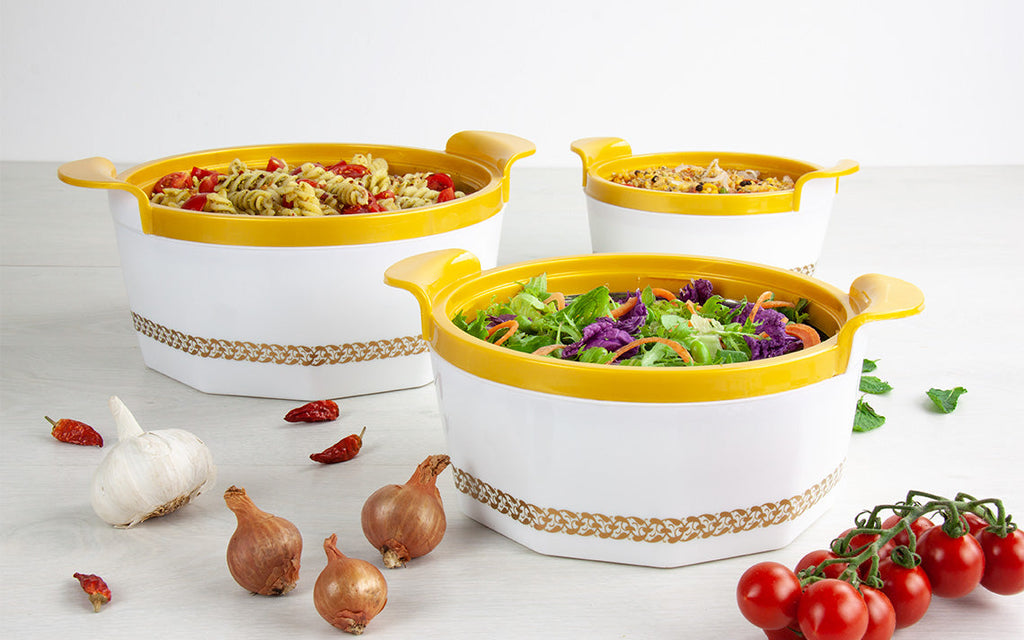 SQ Professional Fionna Hot Pot Set of 3 1.0 - 1.5 - 2.5L White 9353