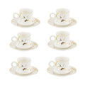Durane Raku Tea Set 12pc White-Gold 175ml 10522 (Parcel rate)
