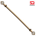 Extendable Curtain Pole with Round Cage Finials Brass 16 Rings 1-2m 10753 A