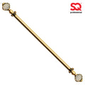 Extendable Curtain Pole with Round Cage Finials Gold 16 Rings 1-2m 10755 A