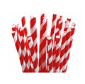 Durane Eco Paper Drinking Straws 6 x 197 mm Pack of 100 White - Red 10812