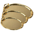 SQ Professional Durane Ornate Party Serving Tray Gold 5876FG Set of 3 Oval 10975