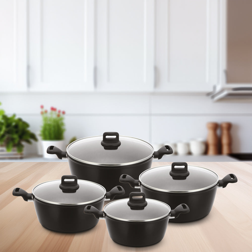SQ Professional Zoya Forged Stockpot Set of 4 Black 11709