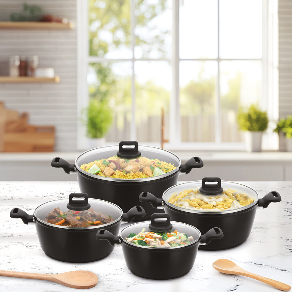 SQ Professional Zoya Forged Stockpot Set of 4 Black 11709