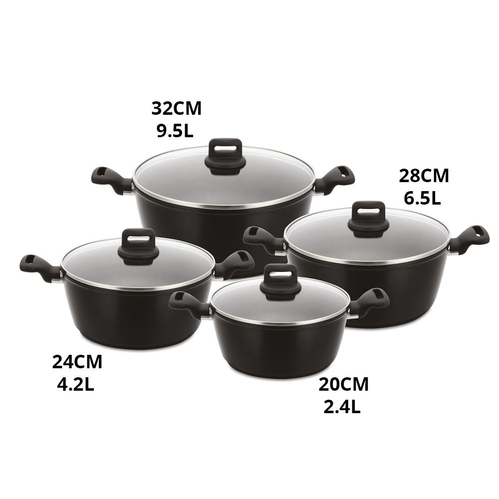 SQ Professional Zoya Forged Stockpot Set of 4 Black 11709