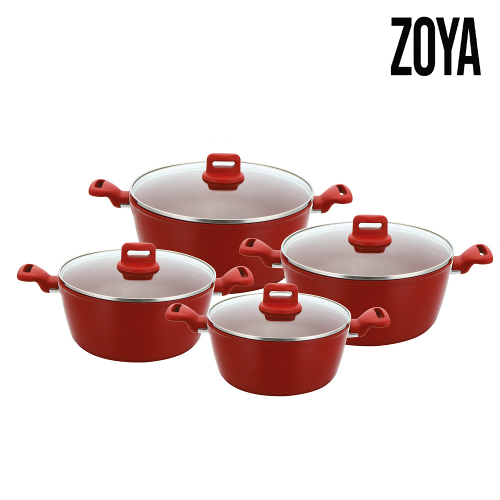 SQ Professional Zoya Forged Stockpot Set of 4 Red 11710