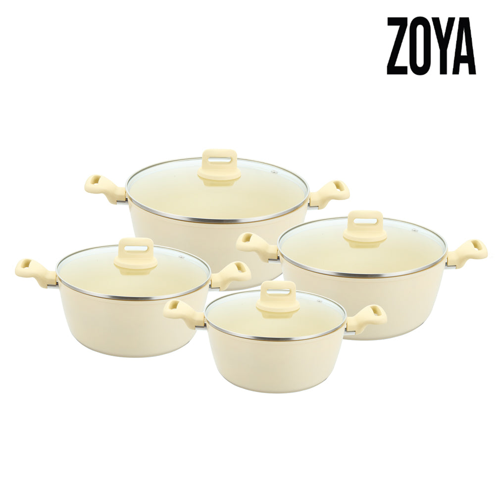 SQ Professional Zoya Forged Stockpot Set of 4 Cream 11711