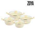 SQ Professional Zoya Forged Stockpot Set of 4 Cream 11711