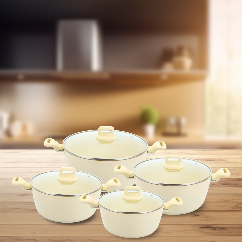 SQ Professional Zoya Forged Stockpot Set of 4 Cream 11711