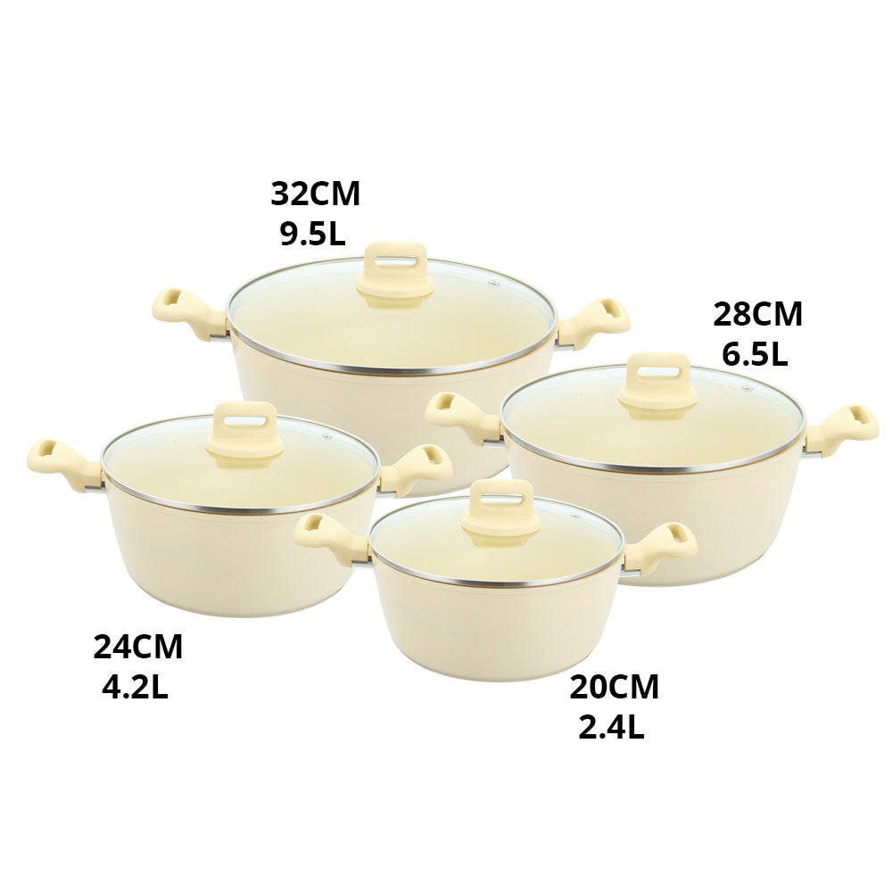 SQ Professional Zoya Forged Stockpot Set of 4 Cream 11711