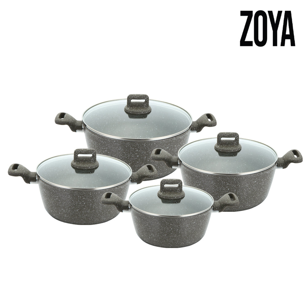 SQ Professional Zoya Forged Stockpot Set of 4 Marbled Grey 11718