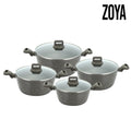SQ Professional Zoya Forged Stockpot Set of 4 Marbled Grey 11718