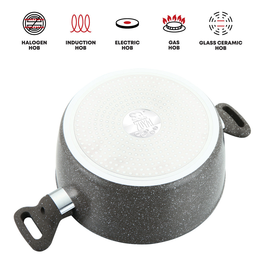 SQ Professional Zoya Forged Stockpot Set of 4 Marbled Grey 11718