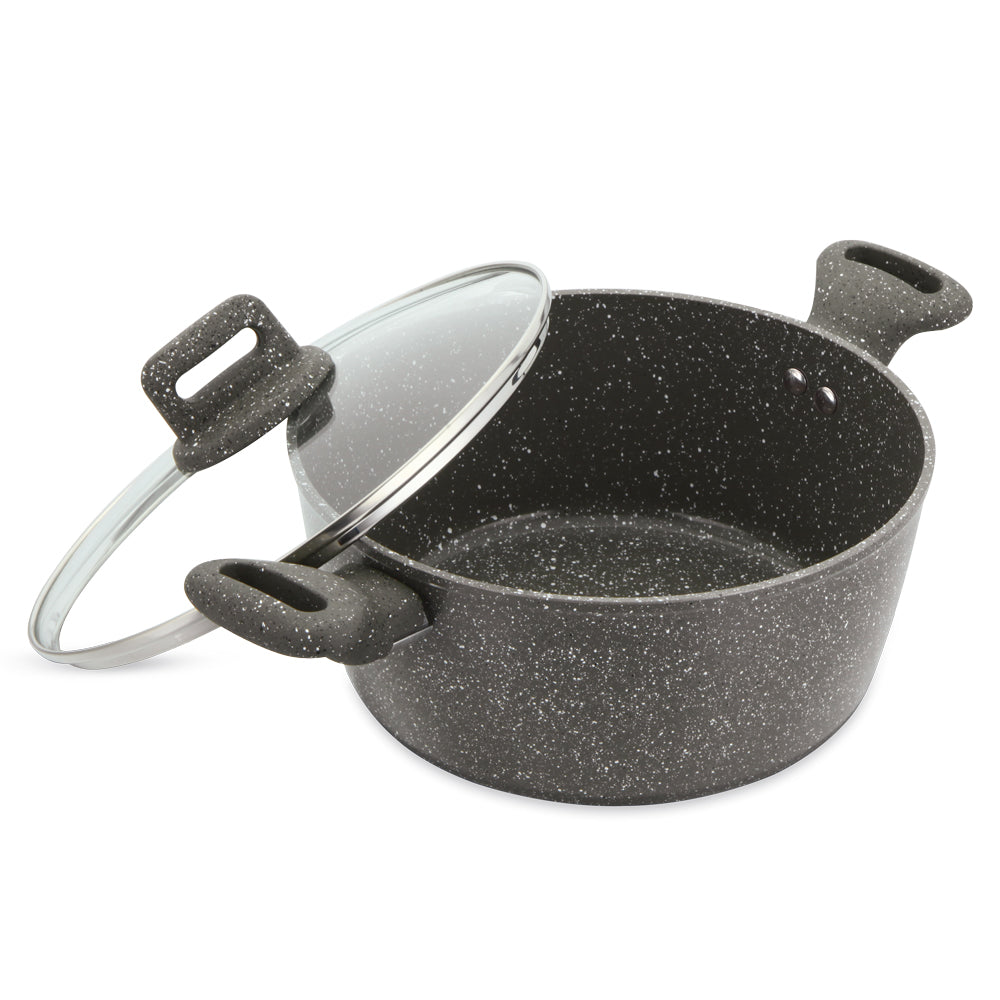 SQ Professional Zoya Forged Stockpot Set of 4 Marbled Grey 11718
