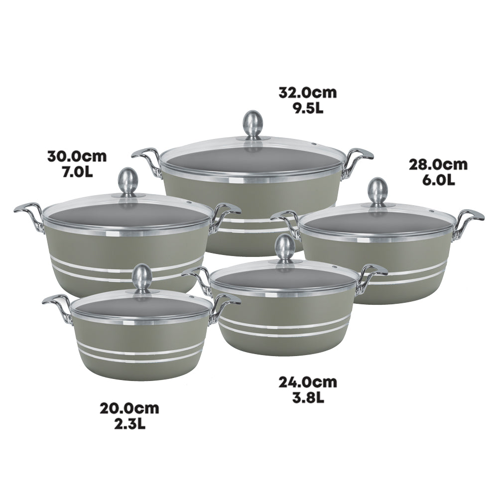 SQ Professional Seramiq Mianra Diecast Stockpot Set of 5 Moonstone 11725