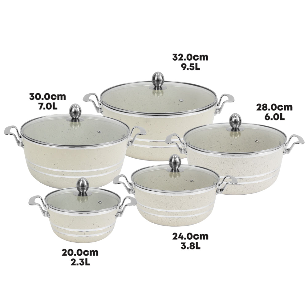 SQ Professional Seramiq Mianra Diecast Stockpot Set of 5 Howlite 11728