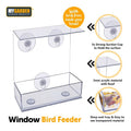 Plastic Window Bird Feeder 15.2 x 6.7 x 16.5 cm 1179