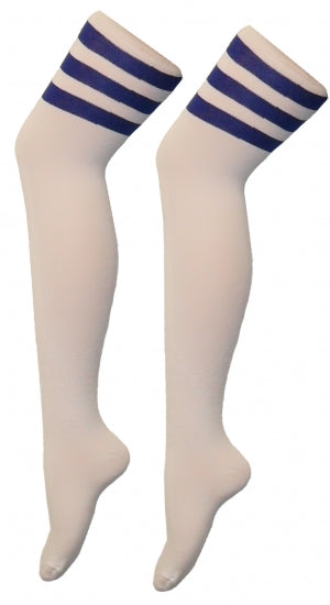 Crazy Chick 3 Stripe Referee OTK White With Blue