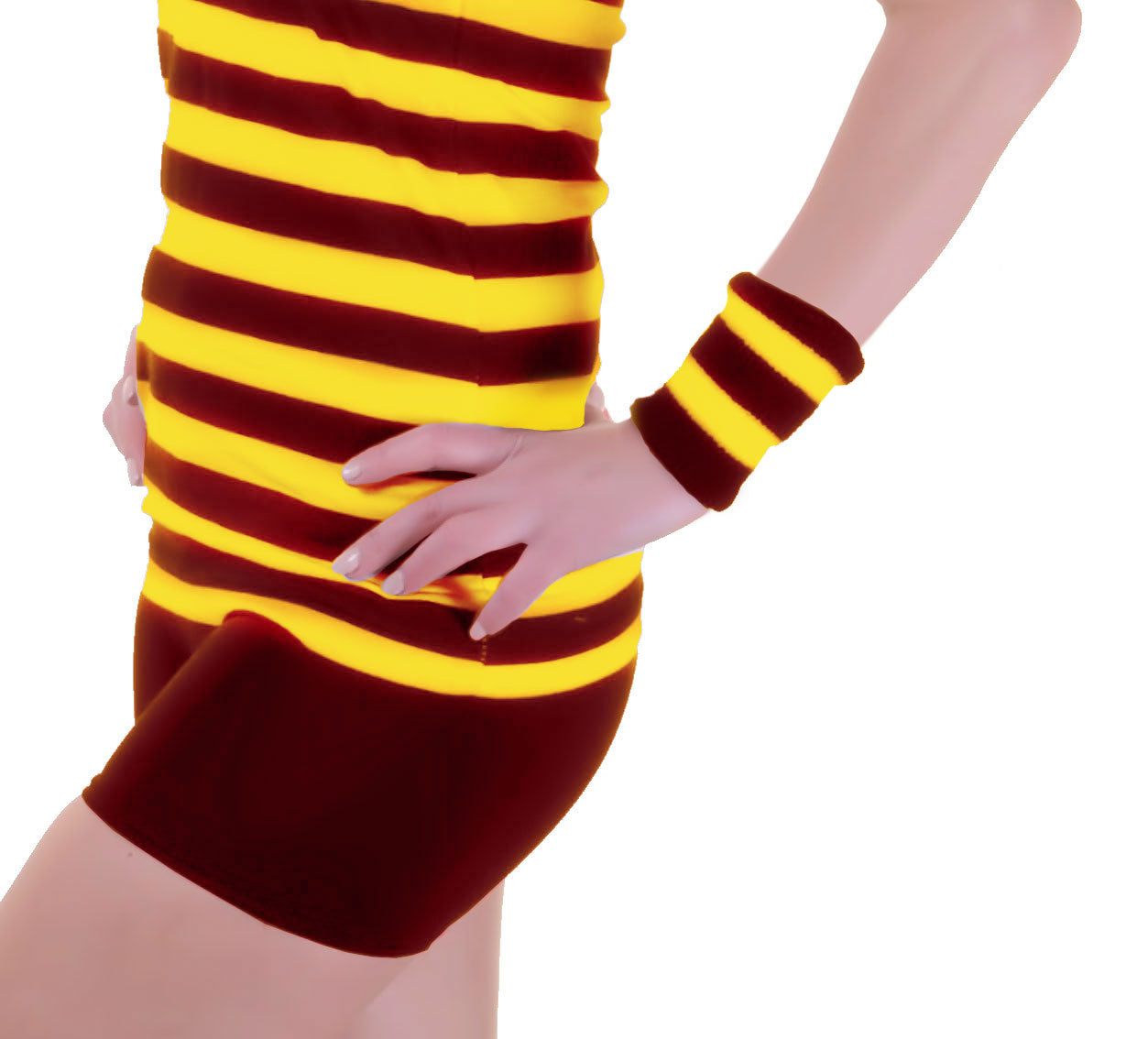 Wickedfun Maroon and Yellow Wizard Stripe Wrist Band