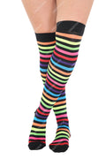 Crazy Chick Multi Colour Stripes OTK Socks