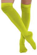Crazy Chick Plain Neon Yellow OTK Socks