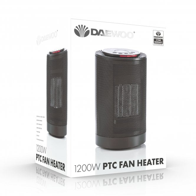 Daewoo 1200W PTC Heater Digital Control LED Display Black HEA1814 A W25