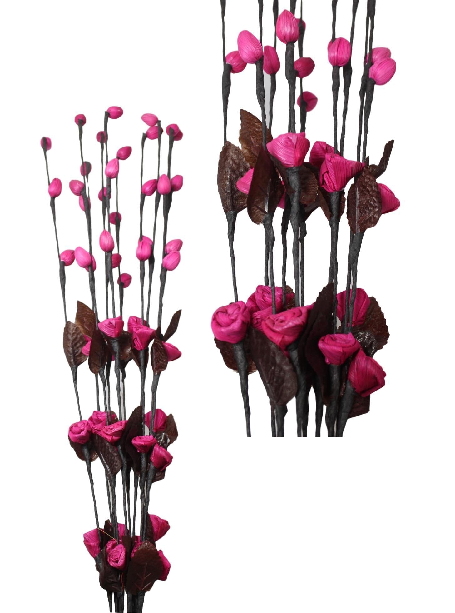 Long Stem Floral Twigs Home Decoration with Closed Roses 100cm Assorted Colours 1252