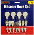 Masonry Hook Set White Plastic 17pc 4061