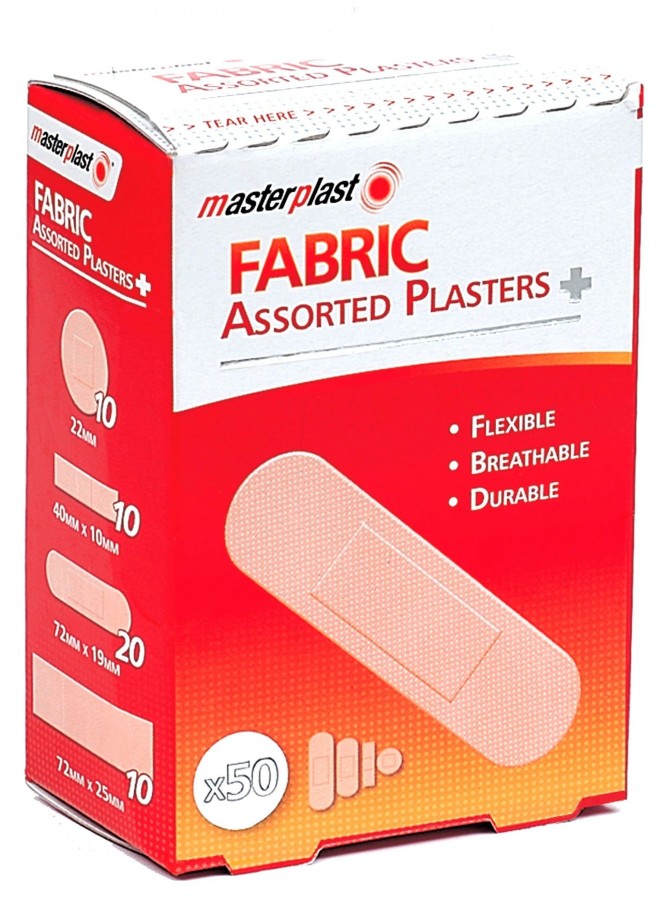 MP014 8 PACK ASST FABRIC PLASTERS 50pk