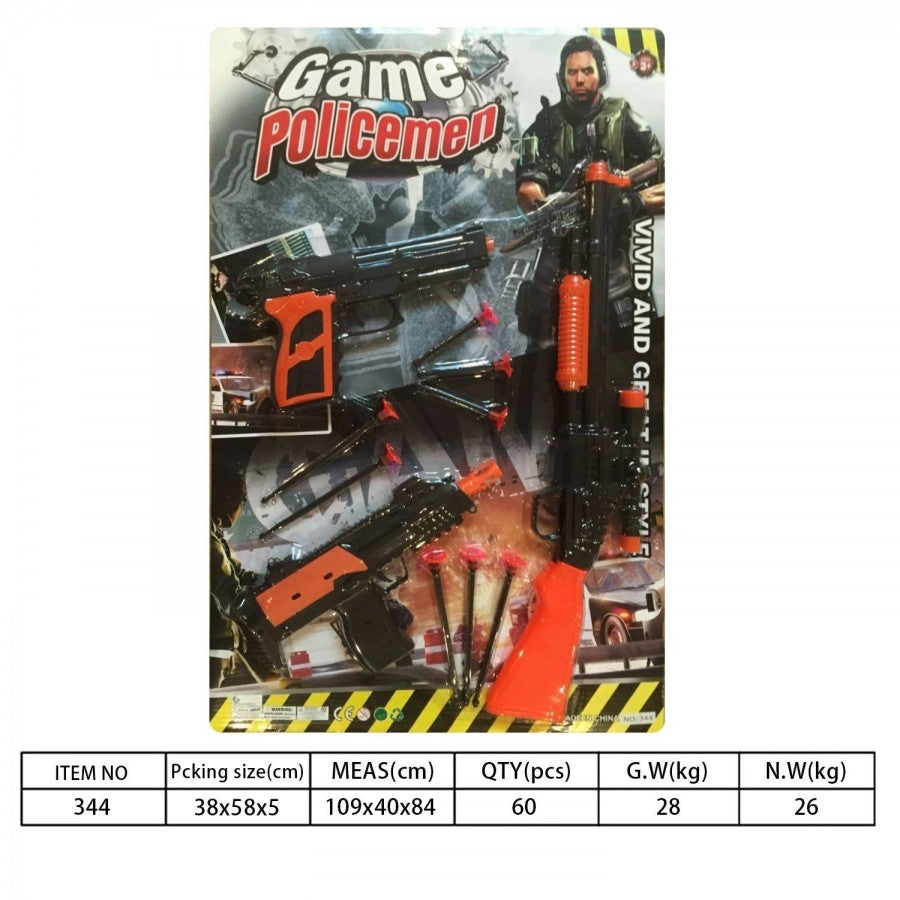344 Game Policemen Card Toys With Shogun, Uzi &amp; Pistol