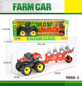 9888-5 Tractor with Trailer – 2 Colors, Inertia, Sound, and Plow | Farm Toy for Kids