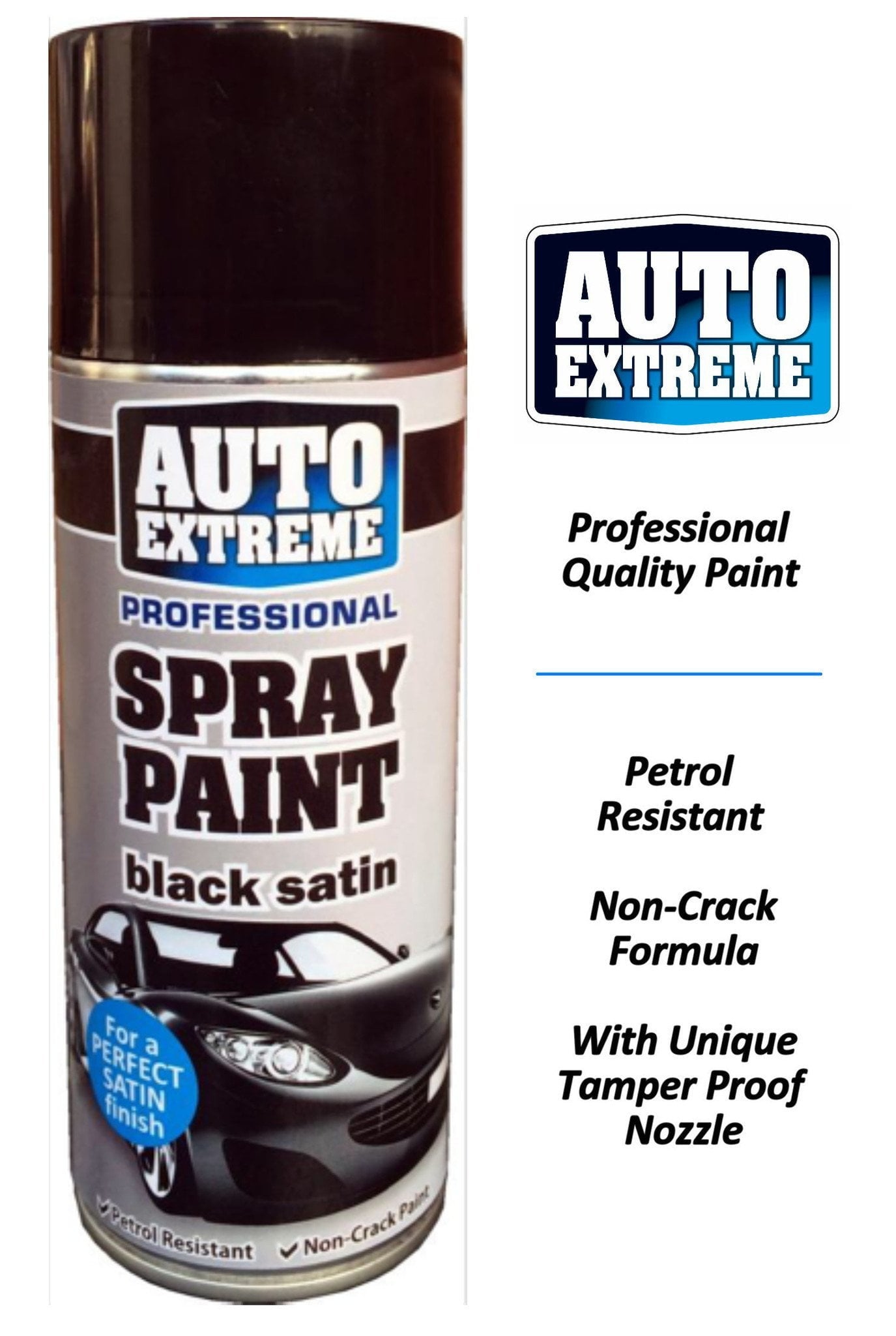 Auto Extreme Spray Paint Black Satin 400ml  1929 A
