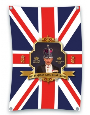 Coronation "His Majesty King Charles III" Traditional Union Jack Landscape Flag 108 x 180 cm 821621