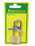 Brass Long Padlock Diy Home Suitcase Gold Door Padlock With 2 Keys 30mm 5187