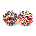Pet Dog Chewing Teething Knotted Rope Ball 6.5 cm Assorted Colours 0049