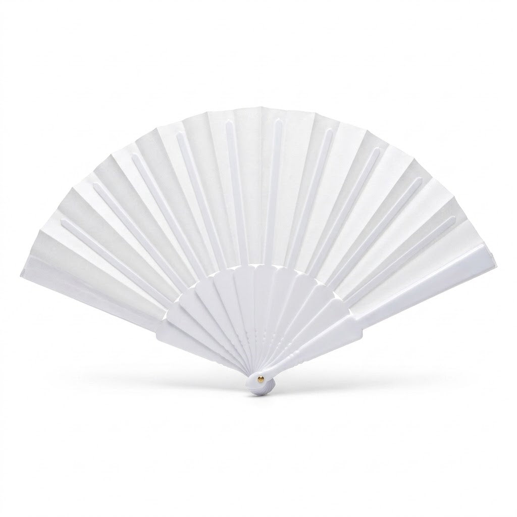 White Portable Fan, Closed 24×3×3cm, Open 24×3×42cm, 50g – SKU 8181