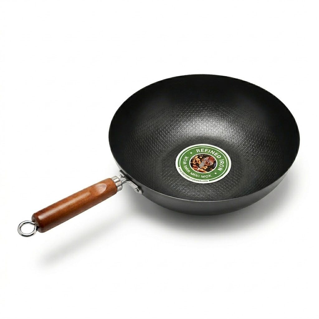 Refined Iron Mini Wok 32cm – 52x32x10cm, 1233g – SKU 8198