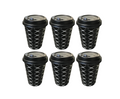 Black Paper Cup with Lid Printed Design 12oz Pack of 6 Assorted Designs 2206